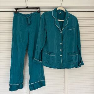 Lily Silk Teal Women's Mullberry silk Pajama Set